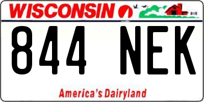 WI license plate 844NEK