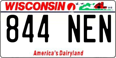 WI license plate 844NEN