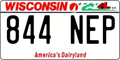 WI license plate 844NEP