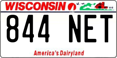 WI license plate 844NET