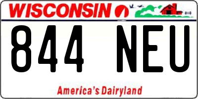 WI license plate 844NEU