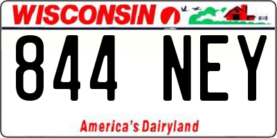 WI license plate 844NEY