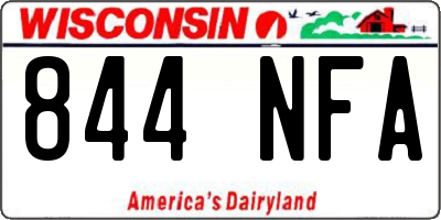 WI license plate 844NFA