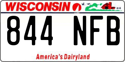 WI license plate 844NFB
