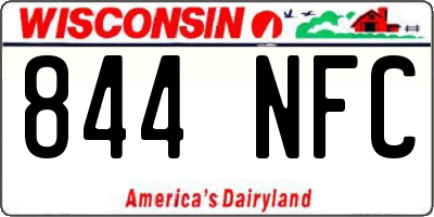 WI license plate 844NFC