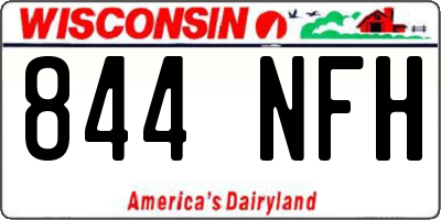 WI license plate 844NFH