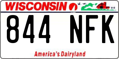 WI license plate 844NFK