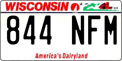 WI license plate 844NFM