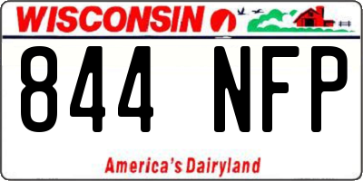WI license plate 844NFP