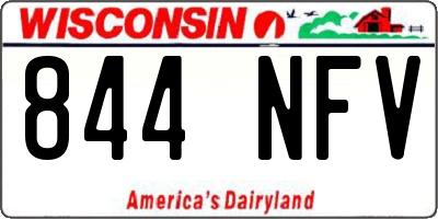 WI license plate 844NFV