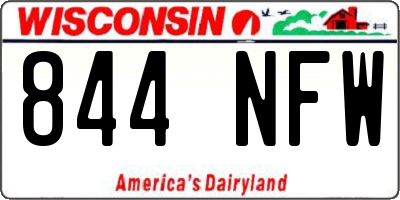 WI license plate 844NFW