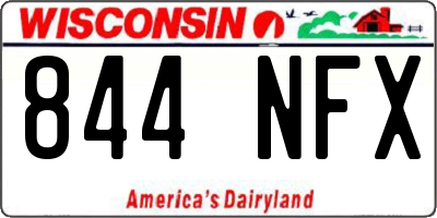 WI license plate 844NFX