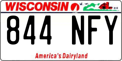 WI license plate 844NFY