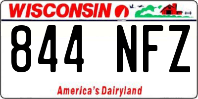 WI license plate 844NFZ