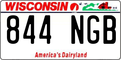 WI license plate 844NGB