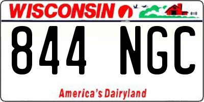 WI license plate 844NGC