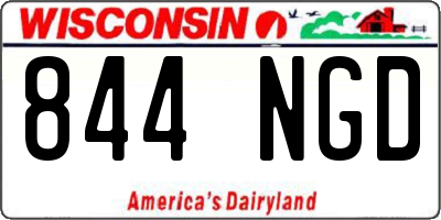 WI license plate 844NGD