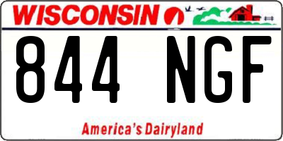 WI license plate 844NGF