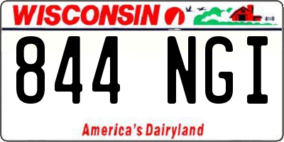 WI license plate 844NGI