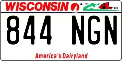 WI license plate 844NGN