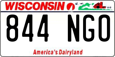 WI license plate 844NGO