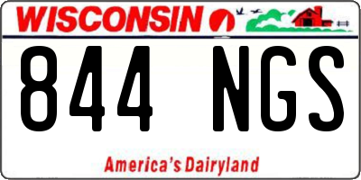 WI license plate 844NGS