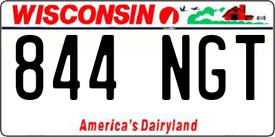 WI license plate 844NGT