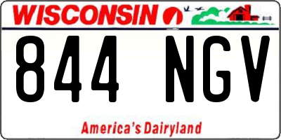 WI license plate 844NGV