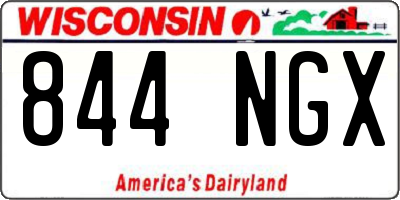 WI license plate 844NGX