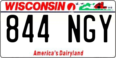 WI license plate 844NGY
