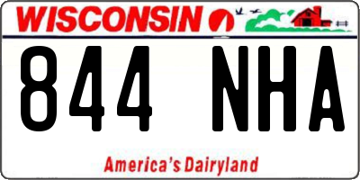 WI license plate 844NHA