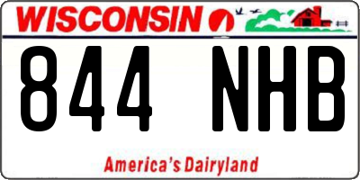WI license plate 844NHB