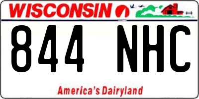 WI license plate 844NHC