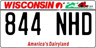 WI license plate 844NHD
