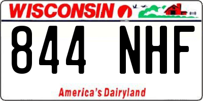 WI license plate 844NHF