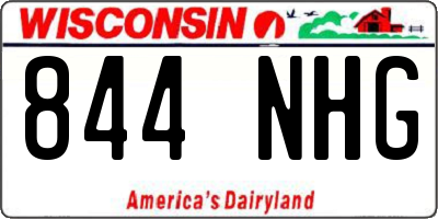 WI license plate 844NHG