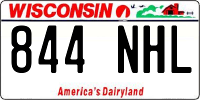 WI license plate 844NHL