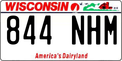 WI license plate 844NHM