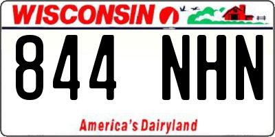 WI license plate 844NHN