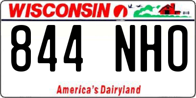 WI license plate 844NHO