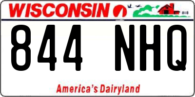 WI license plate 844NHQ