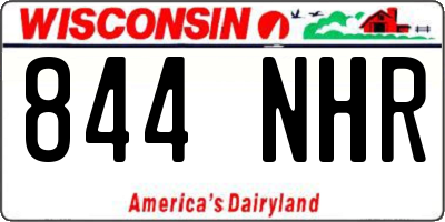WI license plate 844NHR