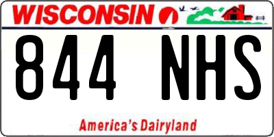 WI license plate 844NHS