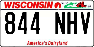 WI license plate 844NHV
