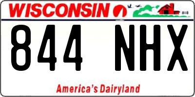 WI license plate 844NHX