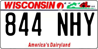 WI license plate 844NHY