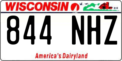 WI license plate 844NHZ