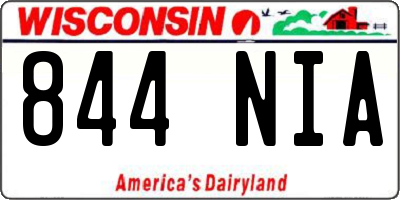 WI license plate 844NIA