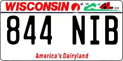 WI license plate 844NIB