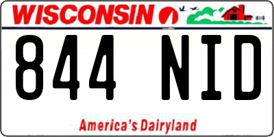 WI license plate 844NID